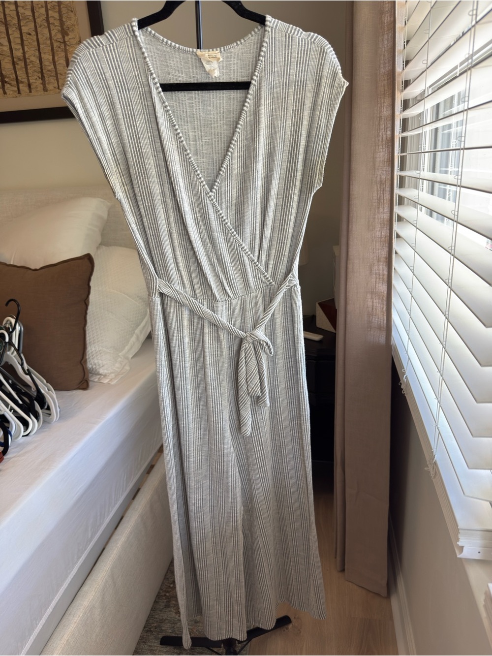 Caution To The Wind Gray Striped jumper
